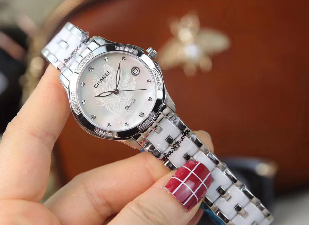 ⭐CHANE1 セラミック スチール バンド レディース ウォッチ【50％割引+送料無料】