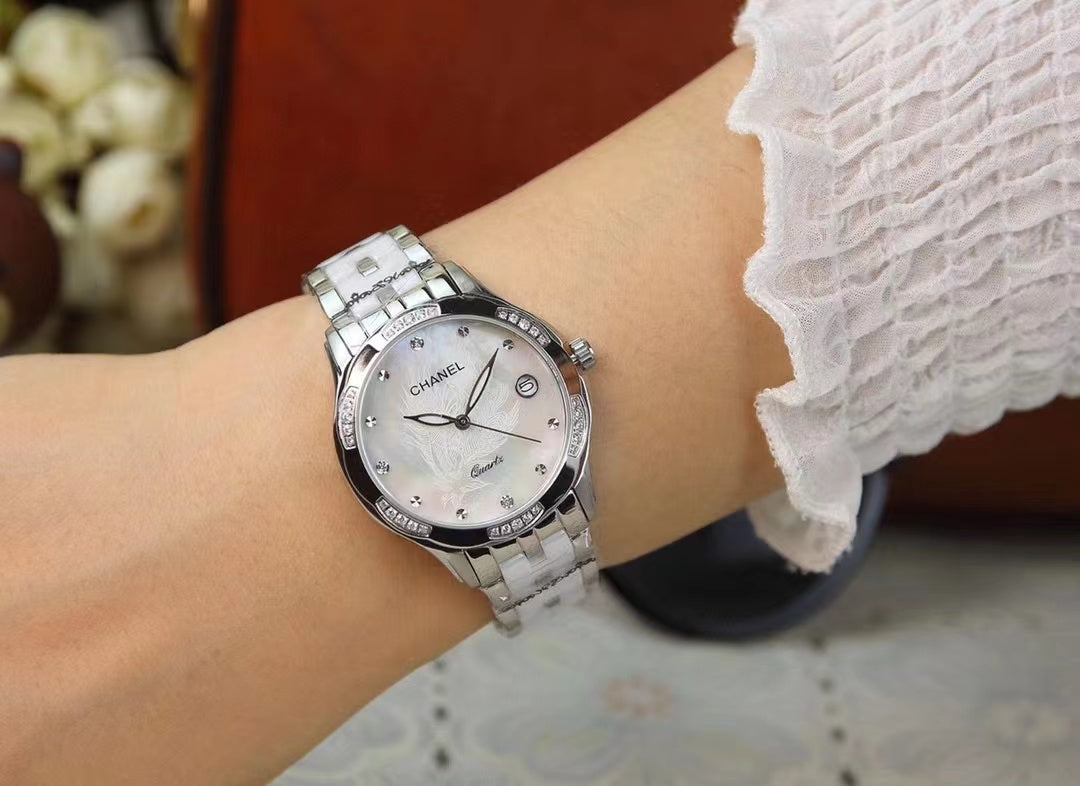 ⭐CHANE1 セラミック スチール バンド レディース ウォッチ【50％割引+送料無料】