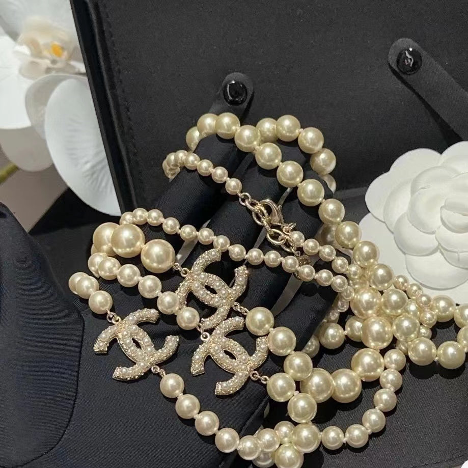 CHANE1 パールロングネックレス【50％割引+送料無料】