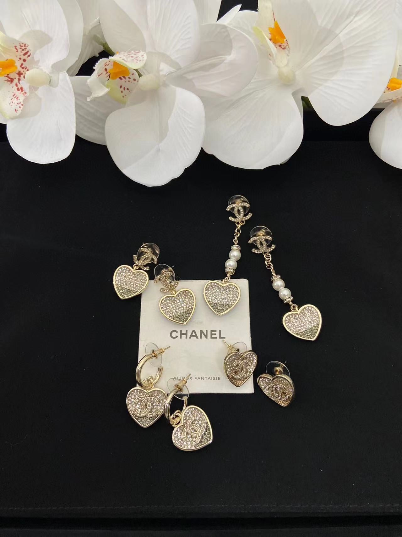 CHANE1 ハート ダイヤモンド ブレスレット ネックレス イヤリング【50％割引+送料無】