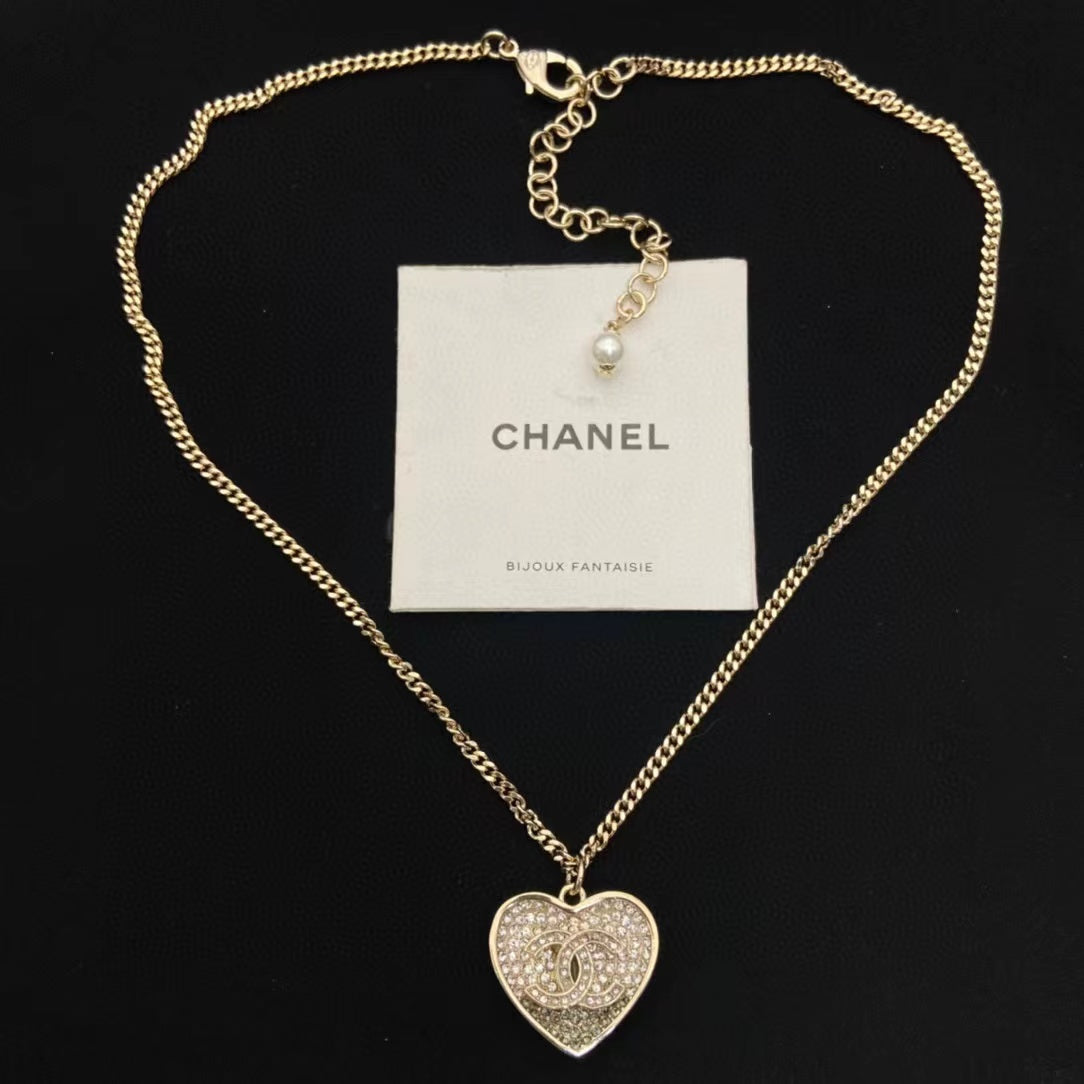 CHANE1 ハート ダイヤモンド ブレスレット ネックレス イヤリング【50％割引+送料無】