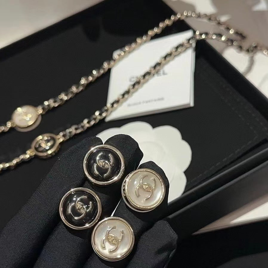 CHANE1 ラウンドピアス＋ネックレス 2点セット【50％割引+送料無】