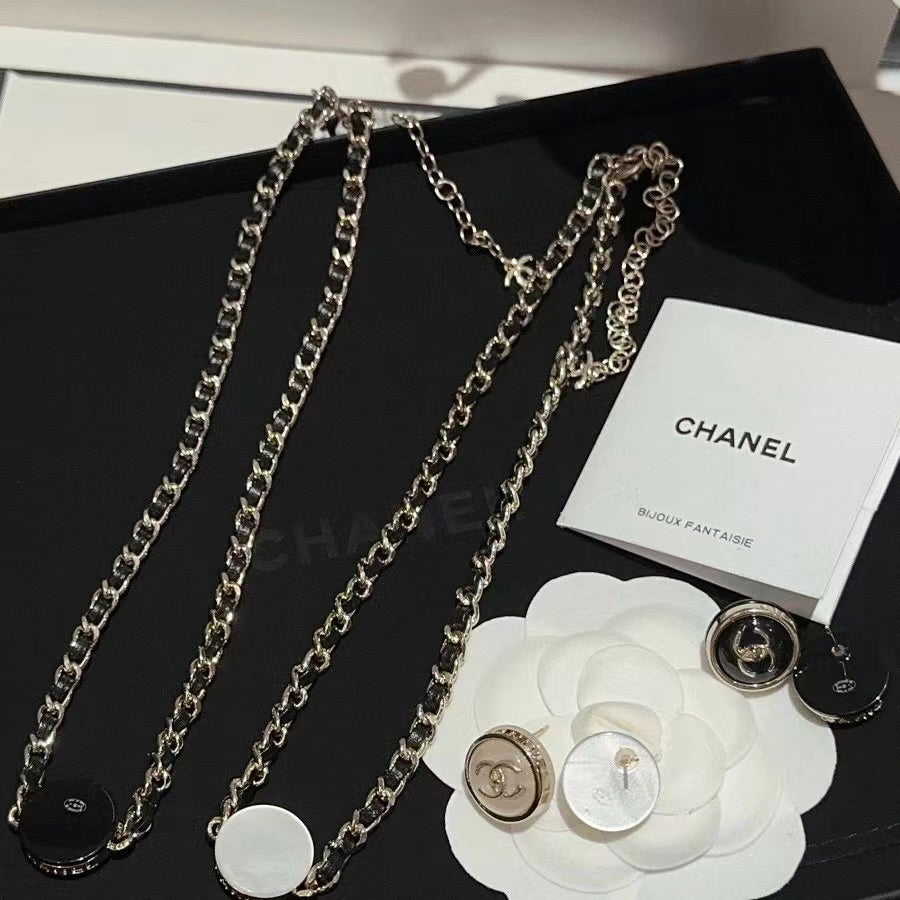 CHANE1 ラウンドピアス＋ネックレス 2点セット【50％割引+送料無】