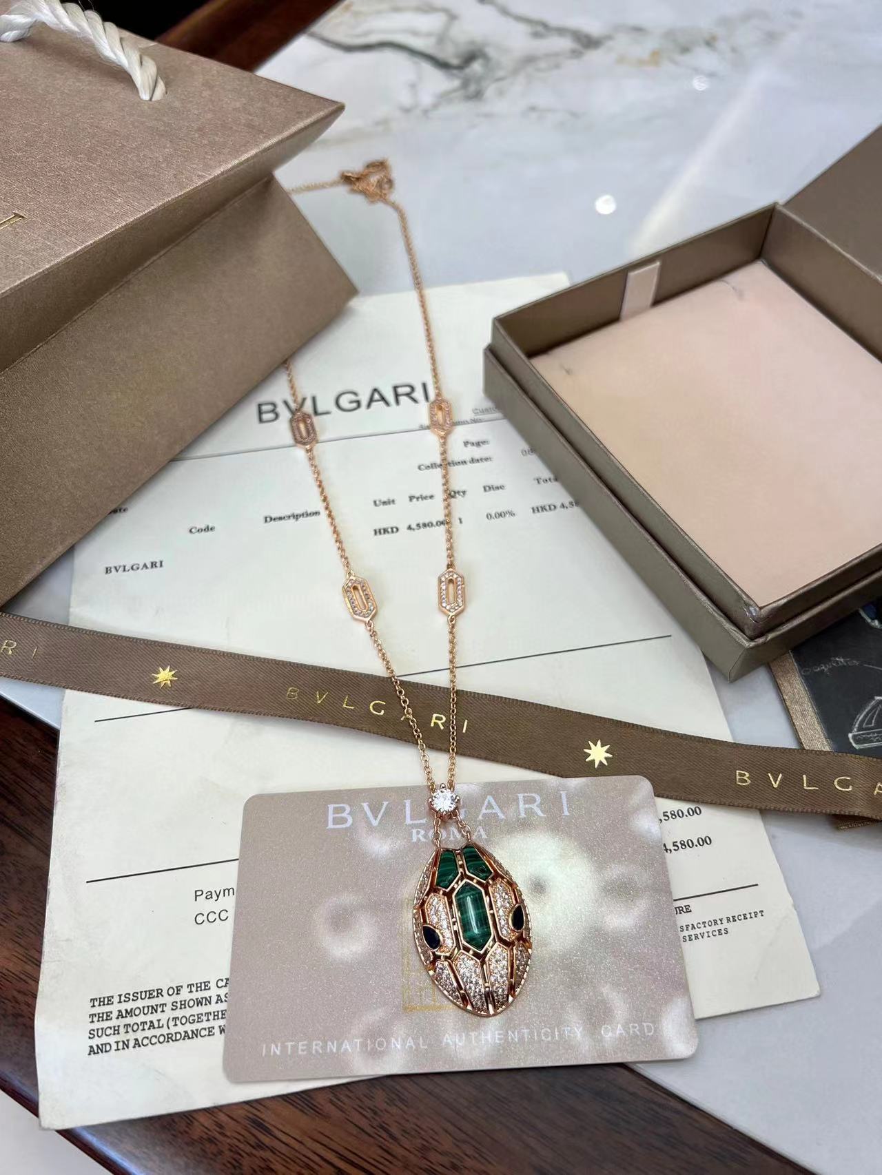 BVLGAR1 スネークヘッド ダイヤモンド ネックレス【50％割引+送料無料】