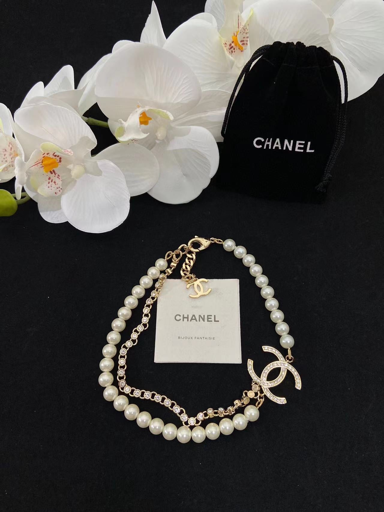 CHANE1 ダブルパールネックレス【 50％割引+送料無料】