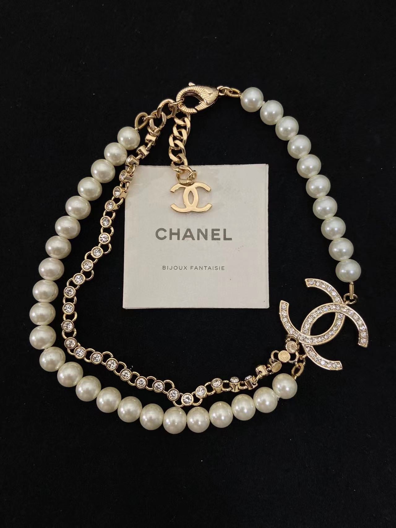 CHANE1 ダブルパールネックレス【 50％割引+送料無料】