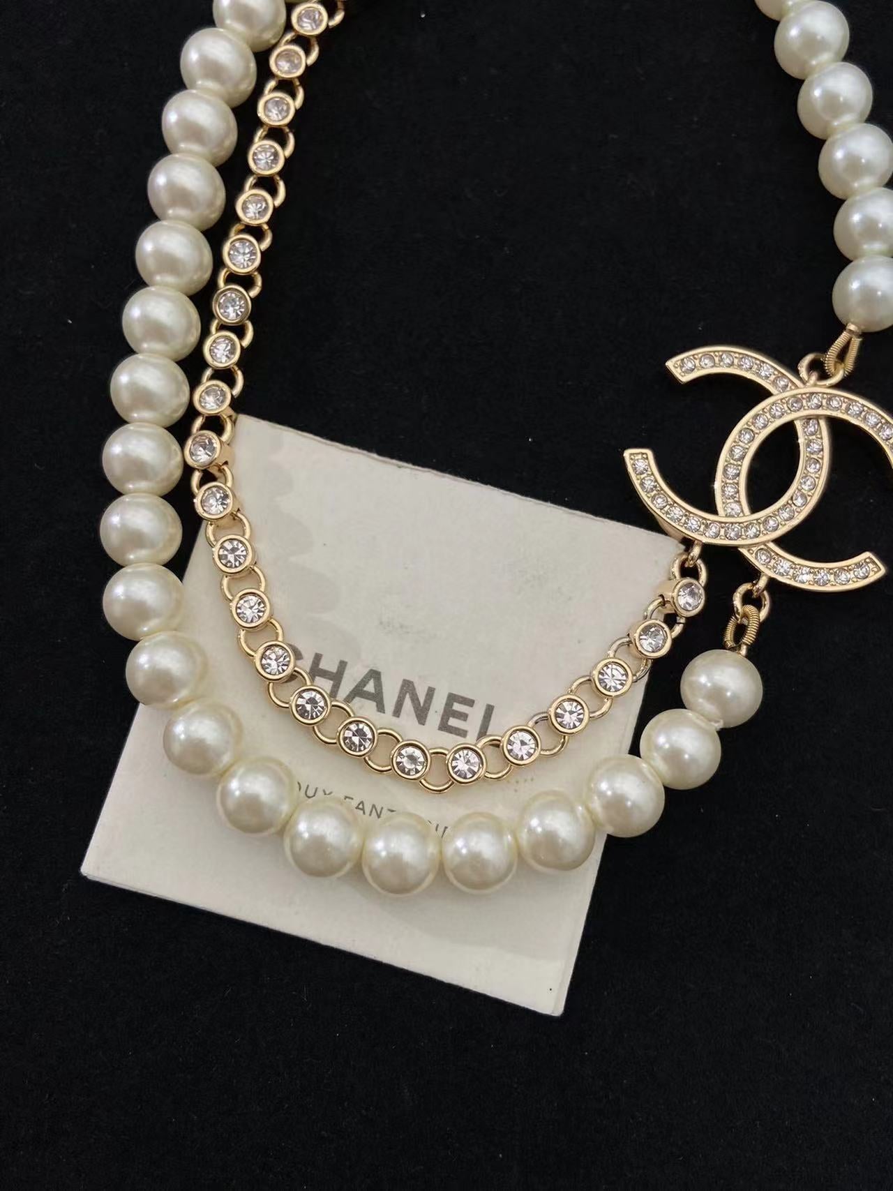 CHANE1 ダブルパールネックレス【 50％割引+送料無料】