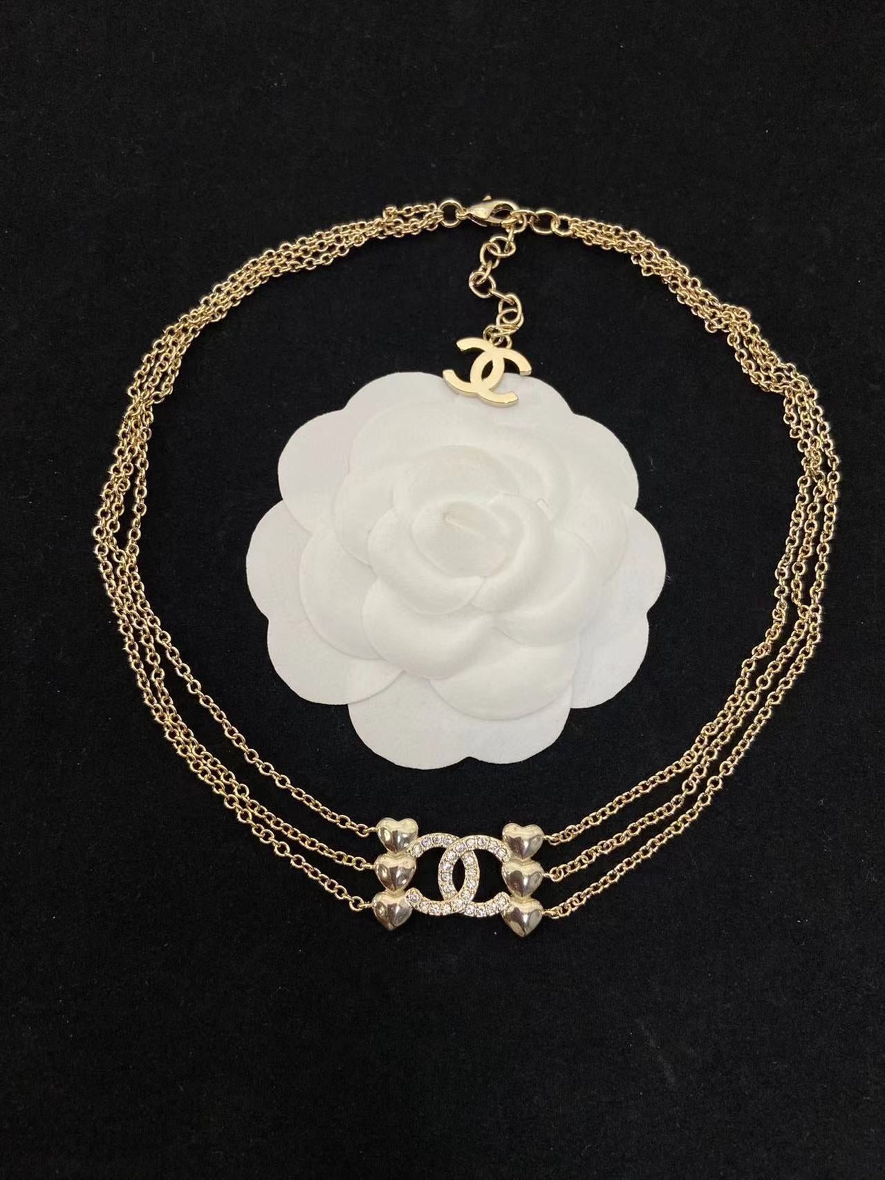 CHANE1 三層メタルピーチハートネックレス【 50％割引+送料無料】