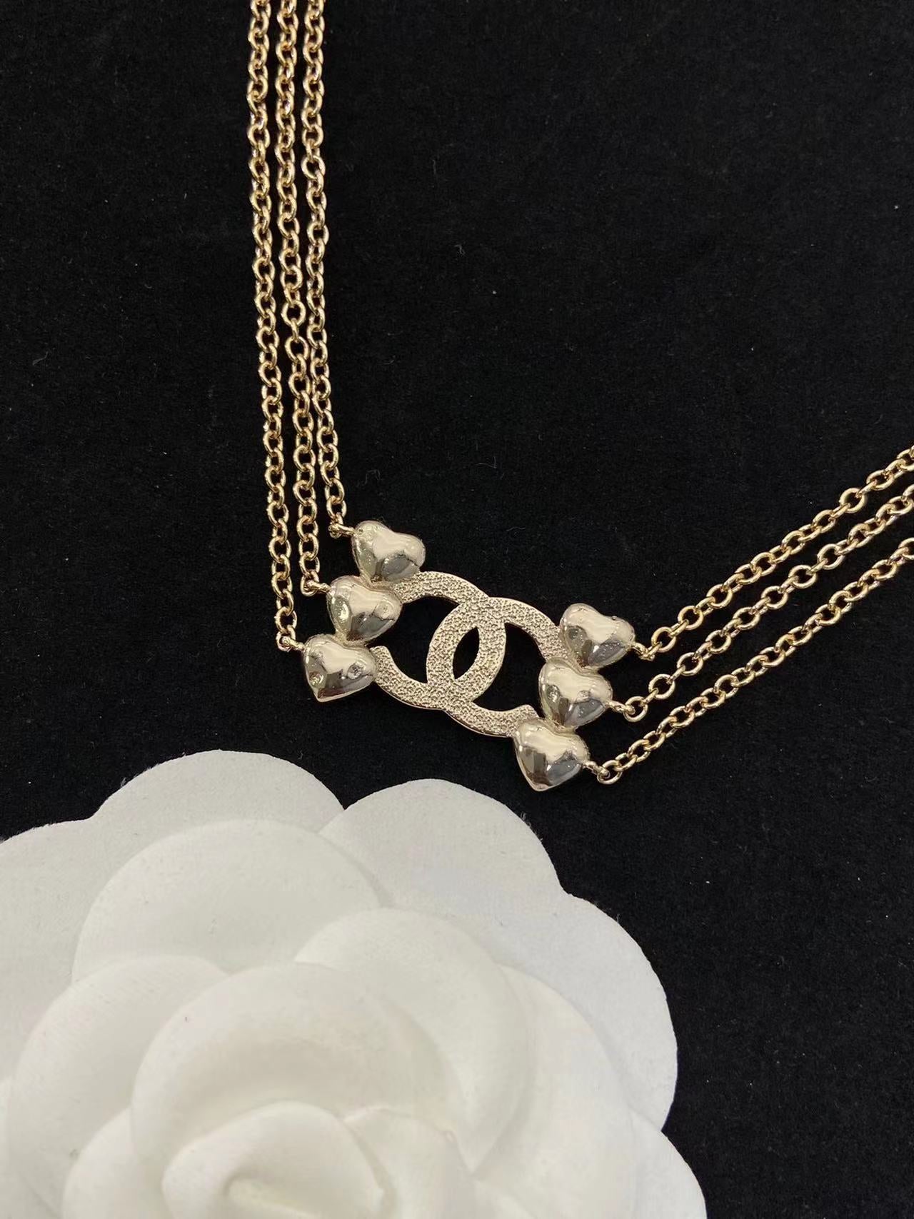 CHANE1 三層メタルピーチハートネックレス【 50％割引+送料無料】