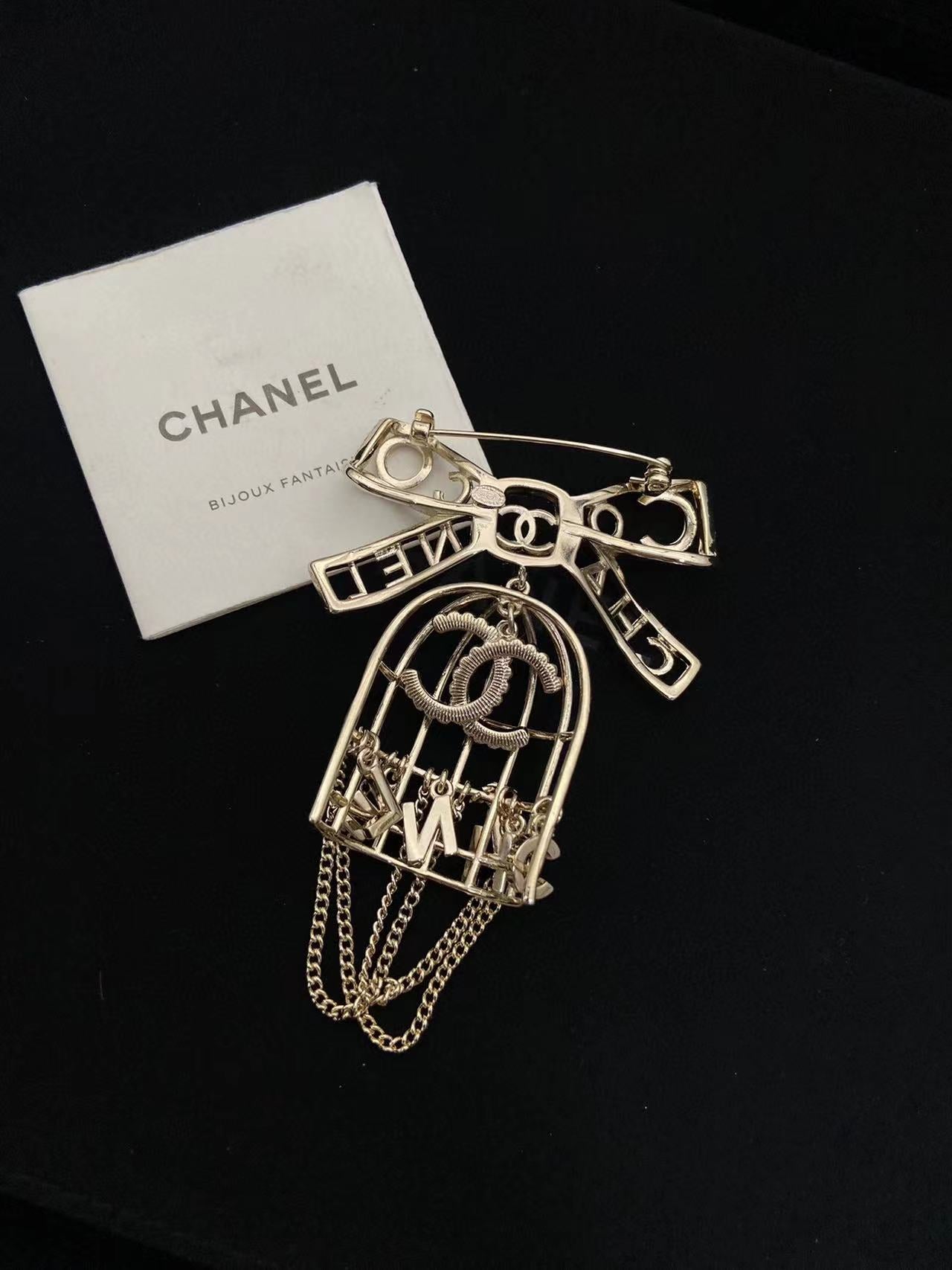 CHANE1 ボウバードケージブローチ【 50％割引+送料無料】