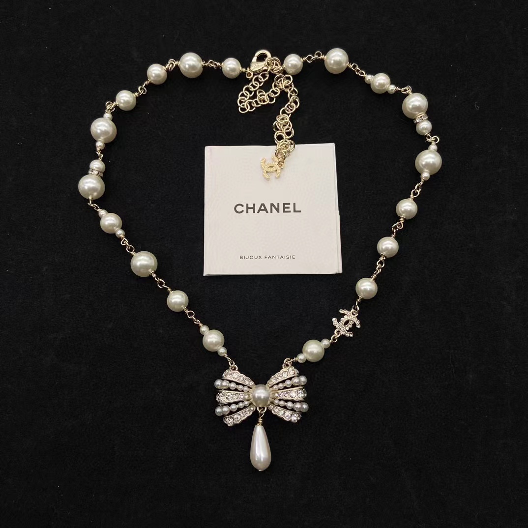 CHANE1 ボウパールネックレス【 50％割引+送料無料】