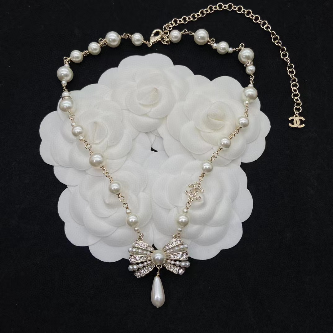 CHANE1 ボウパールネックレス【 50％割引+送料無料】