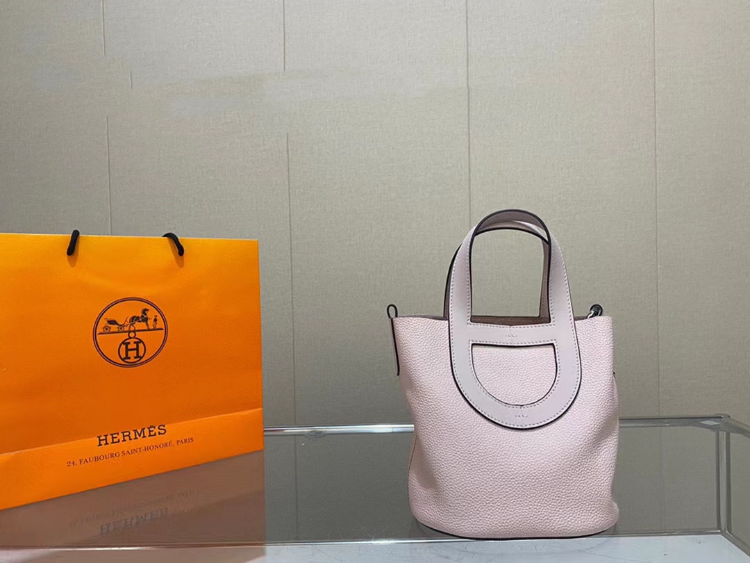 HERME5 高級レザー ピッグノーズ バケットバッグ【50％割引+送料無料】