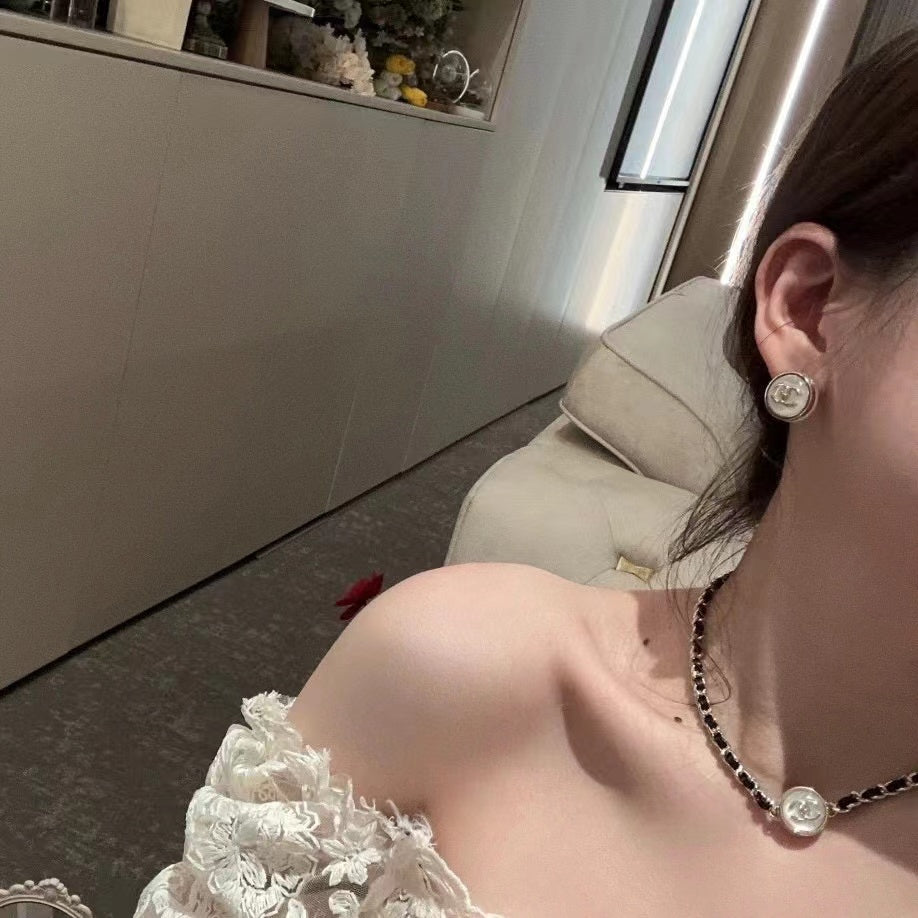 CHANE1 ラウンドピアス＋ネックレス 2点セット【50％割引+送料無】