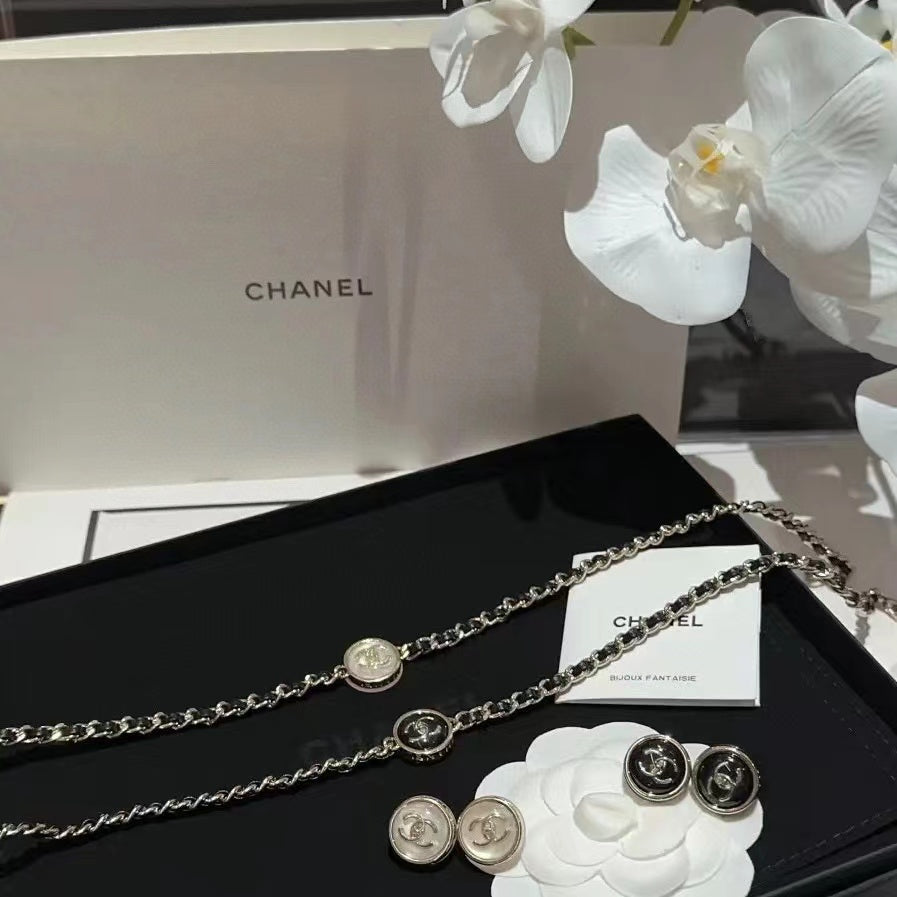 CHANE1 ラウンドピアス＋ネックレス 2点セット【50％割引+送料無】