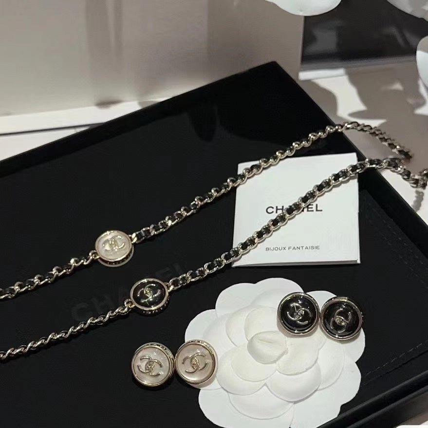 CHANE1 ラウンドピアス＋ネックレス 2点セット【50％割引+送料無】