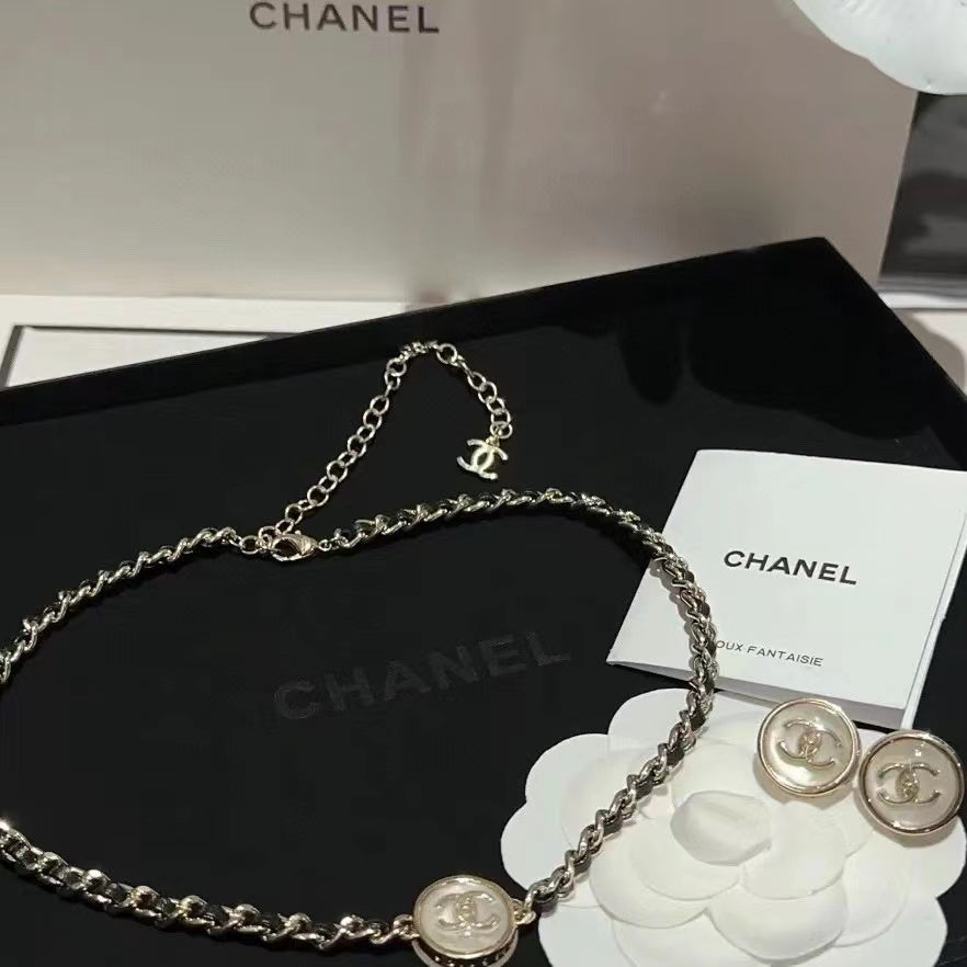 CHANE1 ラウンドピアス＋ネックレス 2点セット【50％割引+送料無】