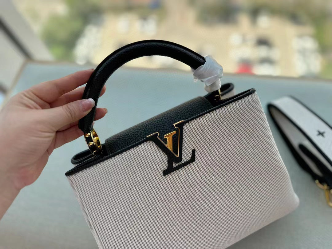 LV Capucines キャンバスショルダーバッグ【50％割引+送料無料】