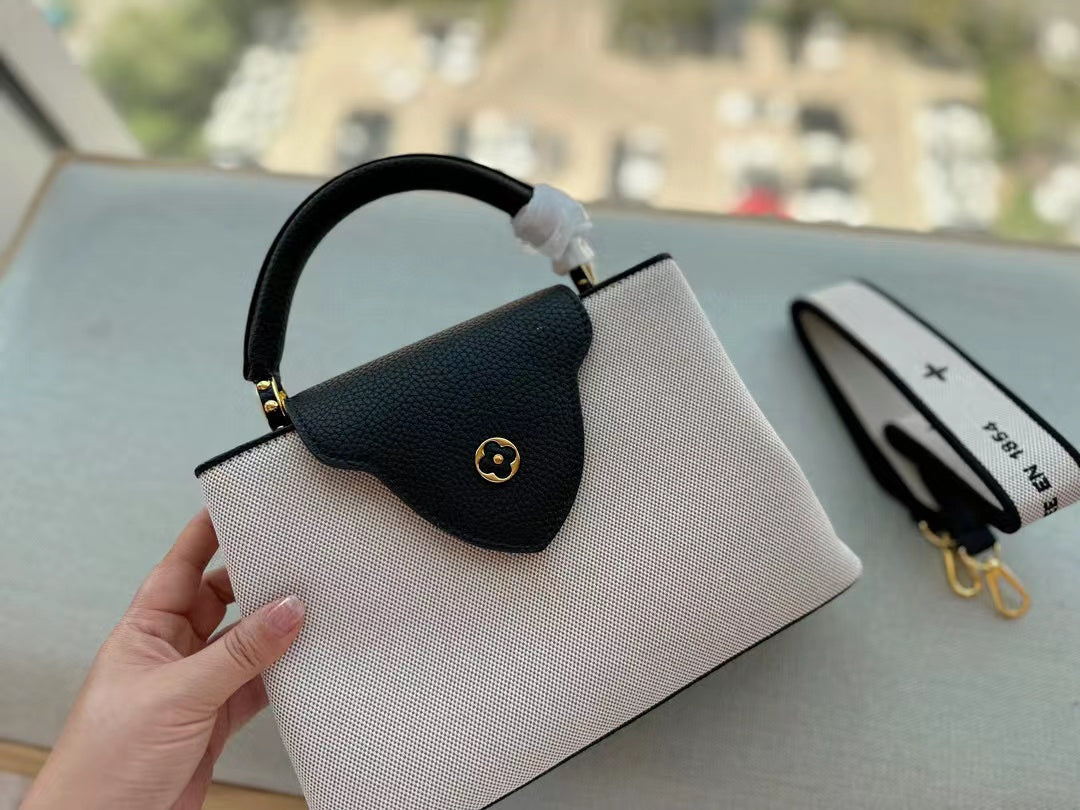 LV Capucines キャンバスショルダーバッグ【50％割引+送料無料】