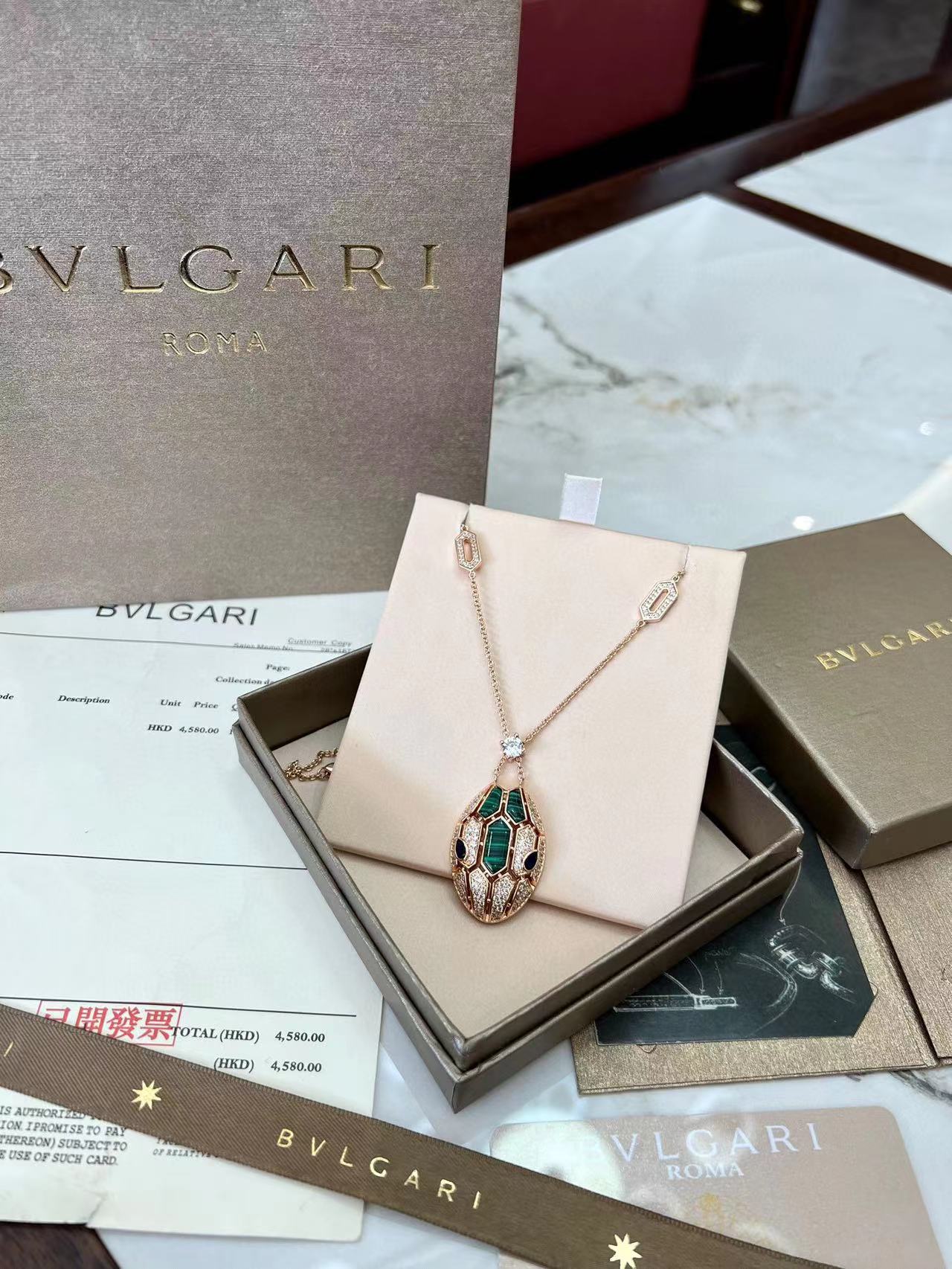 BVLGAR1 スネークヘッド ダイヤモンド ネックレス【50％割引+送料無料】