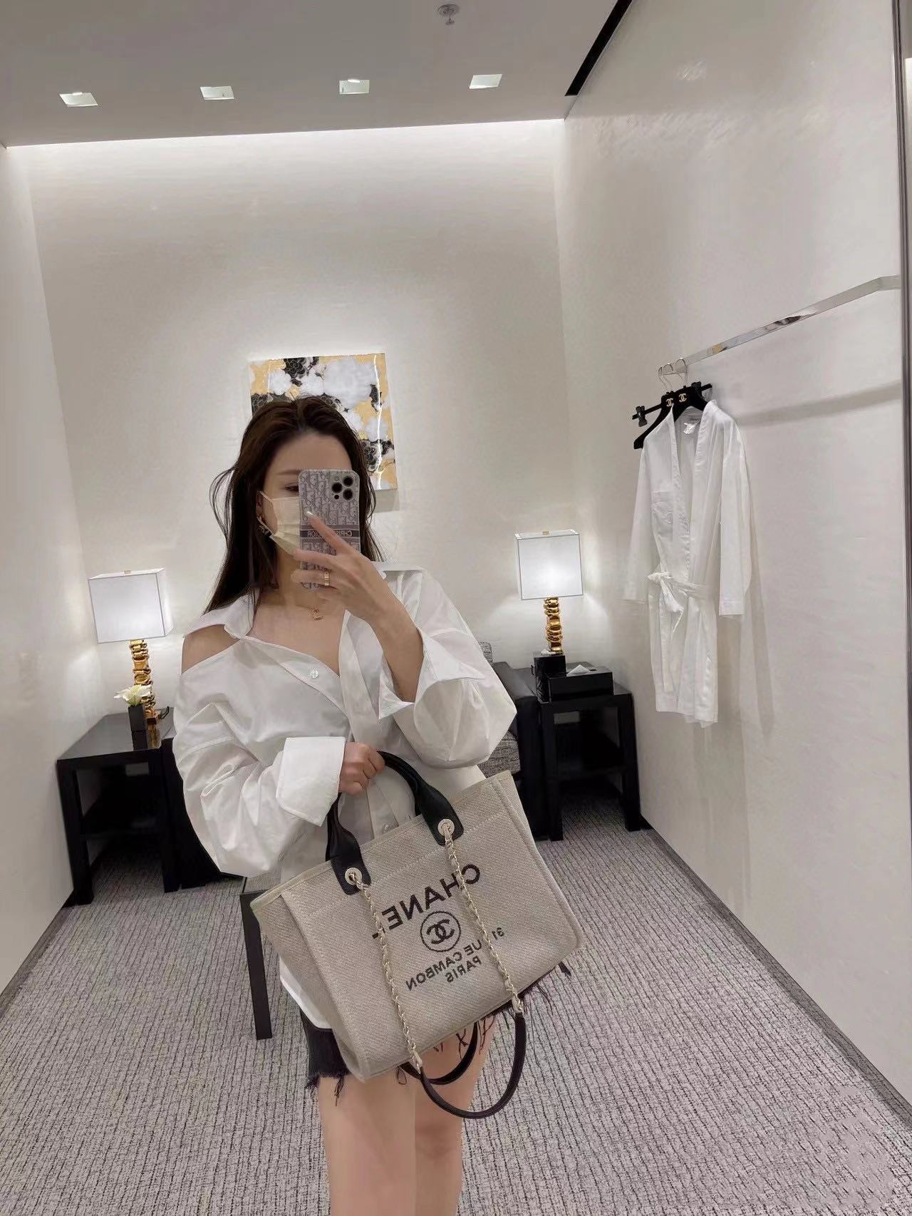 CHANE1 デニムビーチバッグ【50％割引+送料無料】