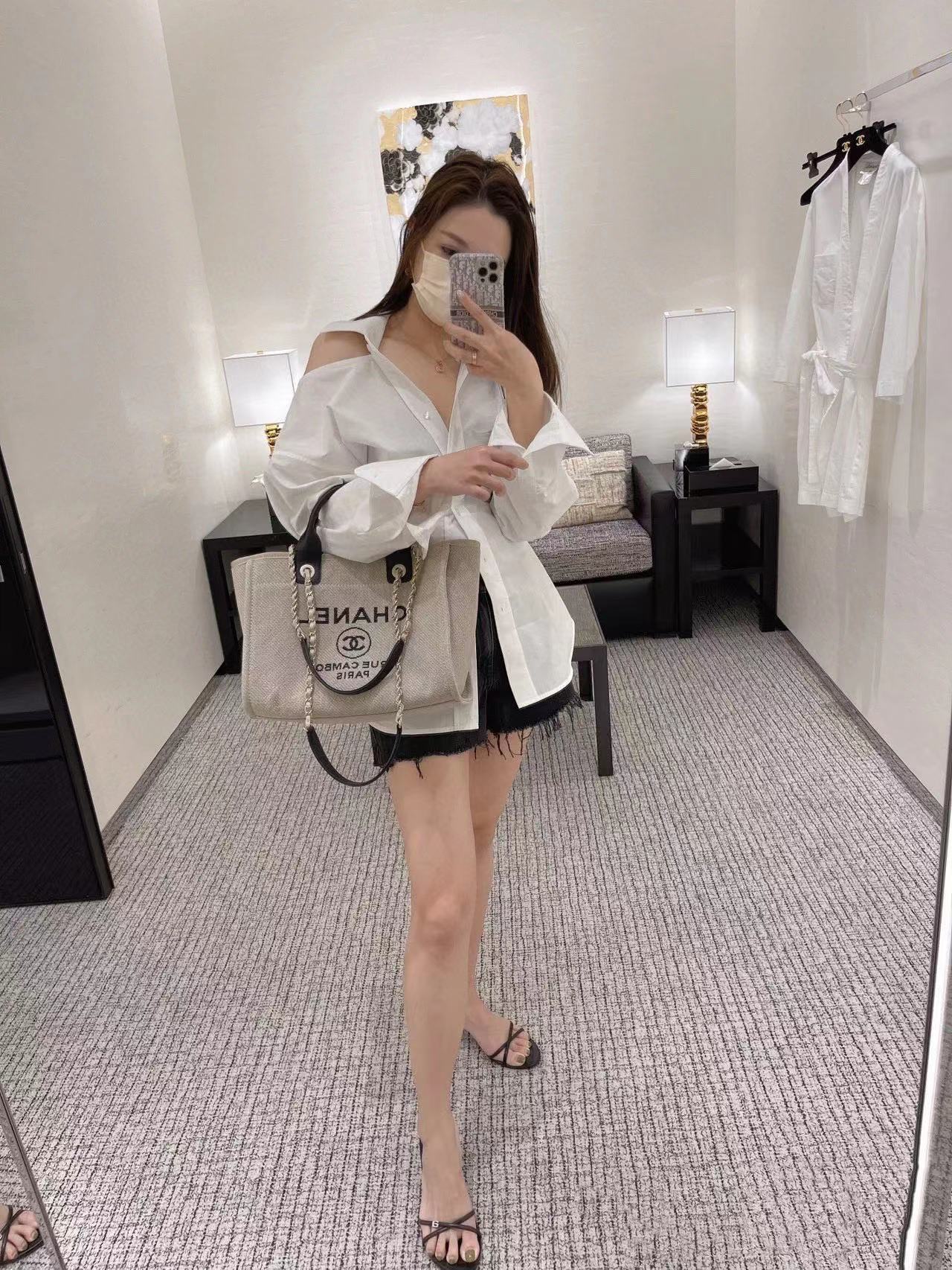 CHANE1 デニムビーチバッグ【50％割引+送料無料】