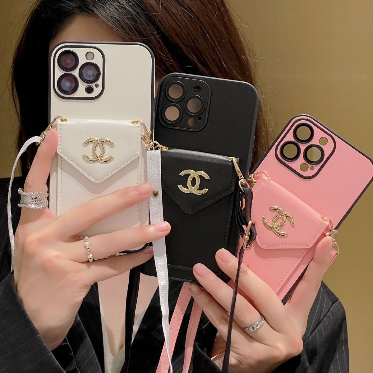 【CHANE1  】名刺入れ斜めがけバッグ電話ケース📱【50％割引+送料無料】