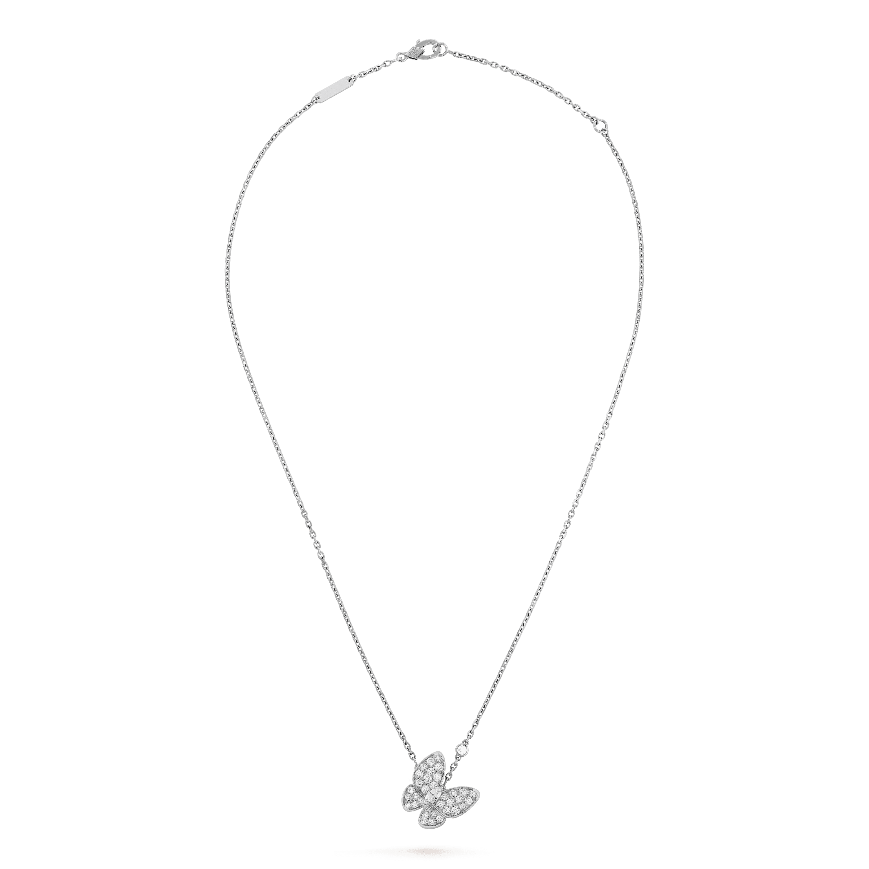 ドゥ パピヨン ペンダント, ホワイトゴールド, ダイヤモンド:  36 石,  0.88 カラット, Front, Jewelry Pendent