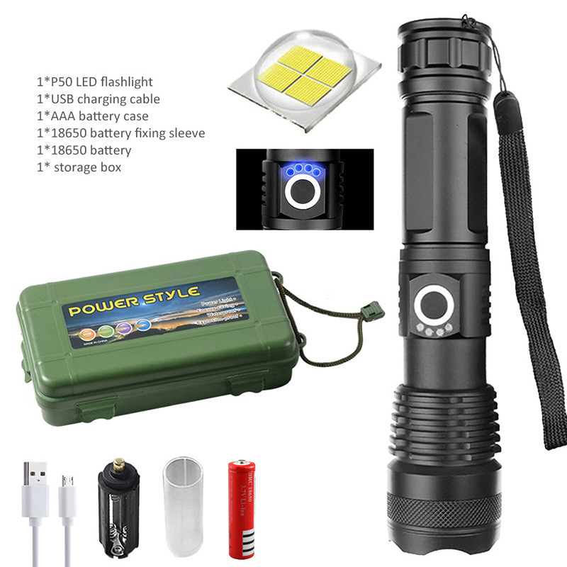 Japan imported LED mobile power flashlight, black technology! 4500 lum