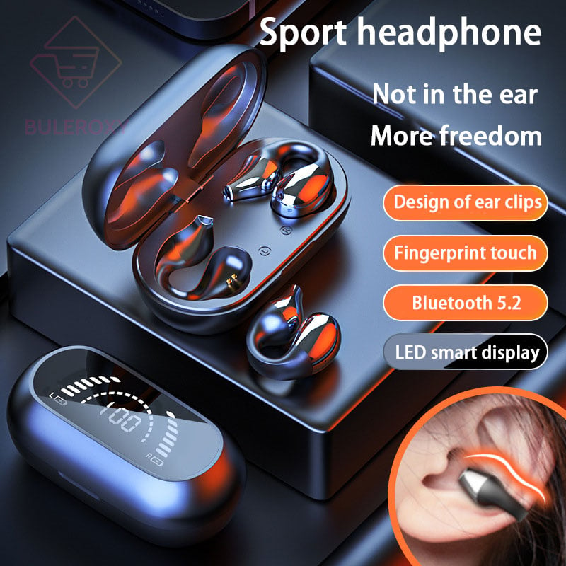 Wireless Ear Clip Bone Conduction Headphones - Stay Safe & Aware While Enjoying Music and Sound