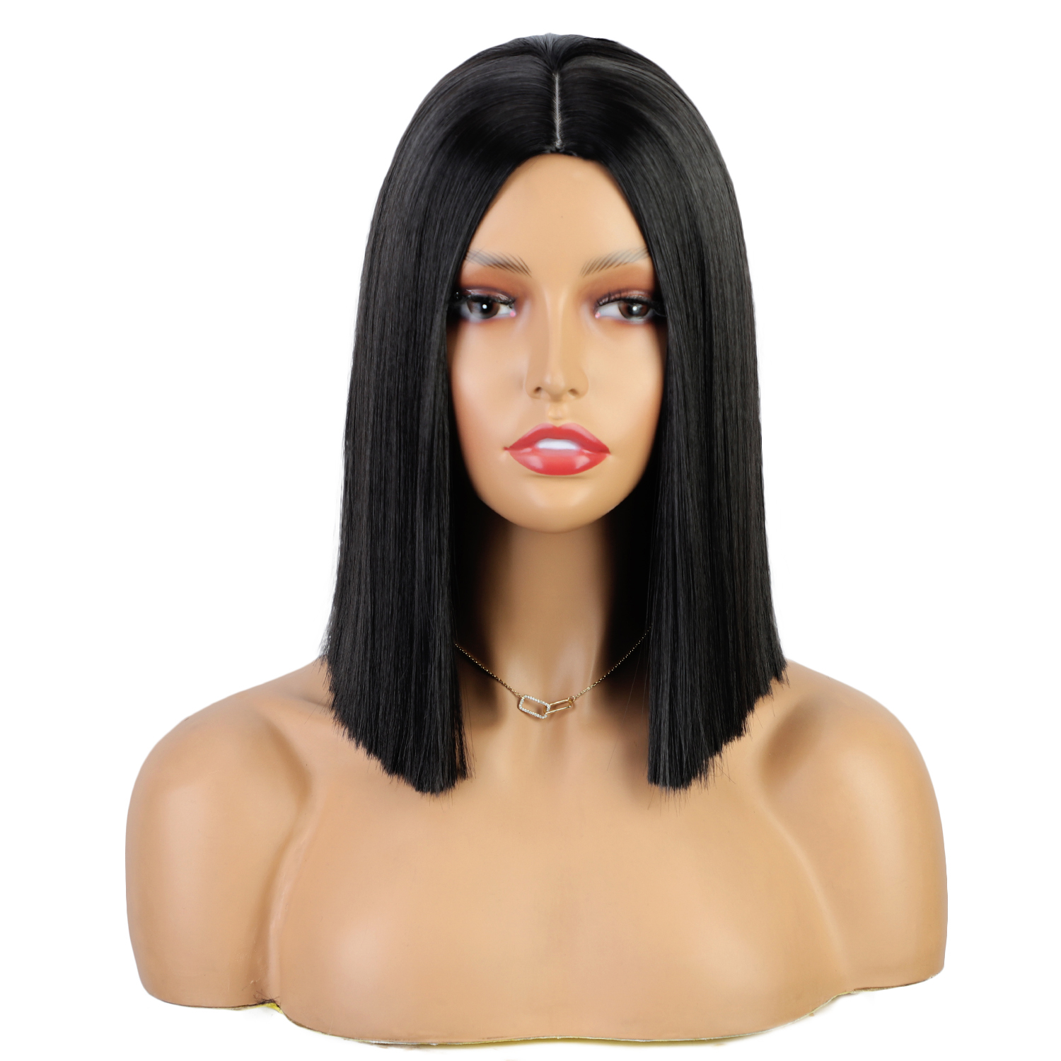 V Part Wig Black Hair Straight Short Bob Human Hair Wigs For Women No Leave Out Glueless Remy Hair Wigs