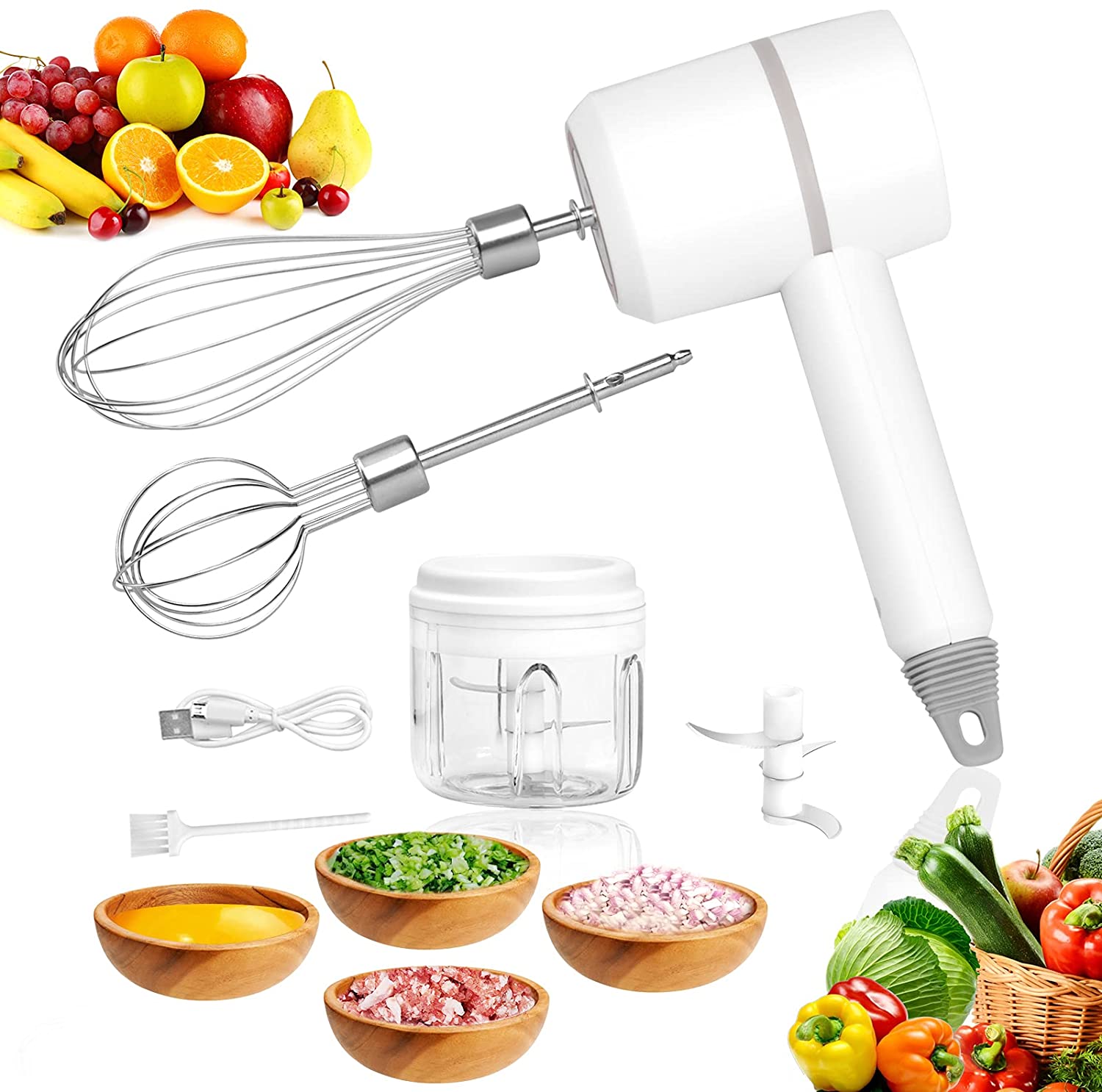 Electric Hand Mixer & Food Chopper 3 in 1
