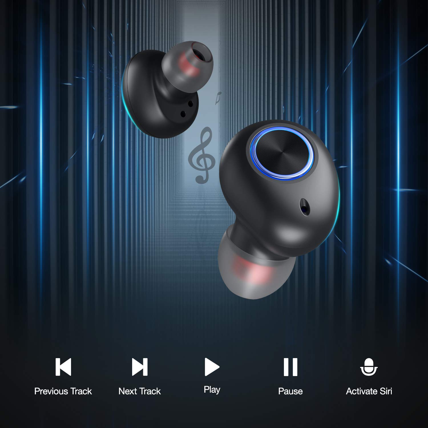 S9 Wireless EarBuds with Microphone BT 5.0 IPX7 Waterproof in-Ear Headphones