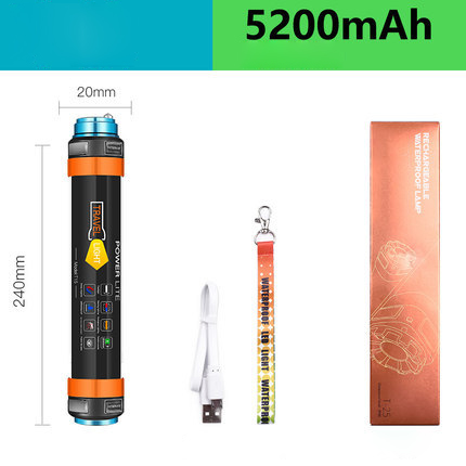 Rechargeable underwater tactical super bright led flashlight