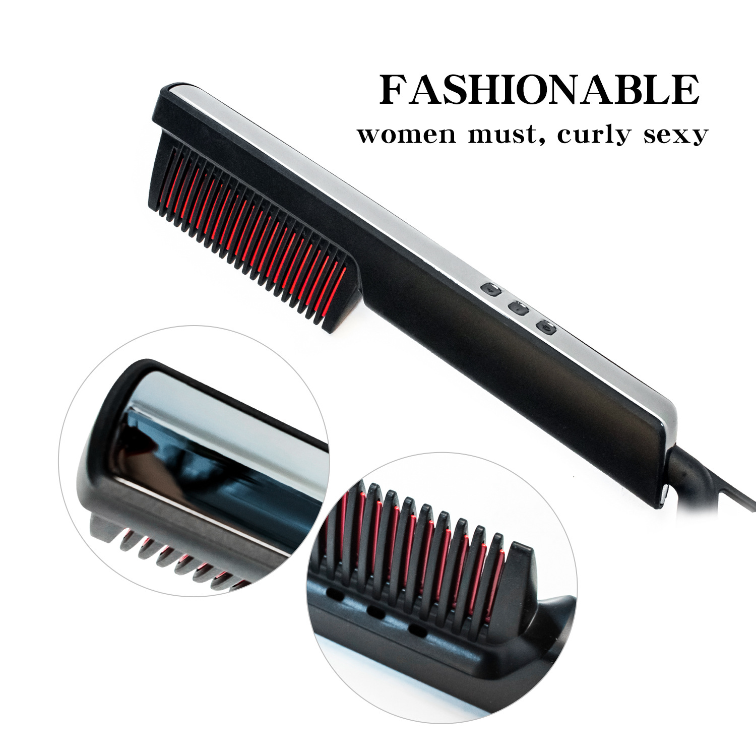 LCD Straight Hair Comb Men Ladies Hair Straightener Beard Comb Ceramic Curling Hair Straightener Hair Comb