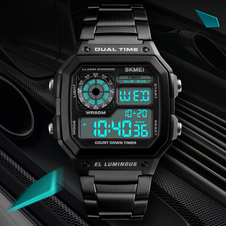 Men's outdoor square digital watch