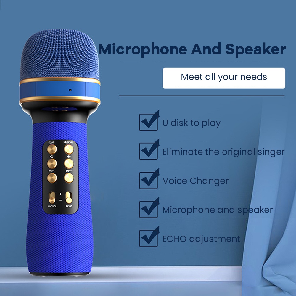 3-in-1 Wireless Bluetooth Karaoke Microphone For HomeKTV