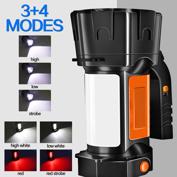 Outdoor Handheld Portable Multi-function Long Shots Super Bright USB Rechargeable Flashlight Torch LED Searchlight