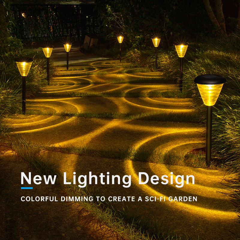 Solar Lights Outdoor Waterproof RGB Ring light Effect Solar Path