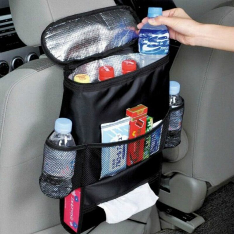 Car Seat Back Organizer Multi-Pocket Ice Pack Bag Nylon Oxford Aluminum Foil Storage Box Car Interior Accessories