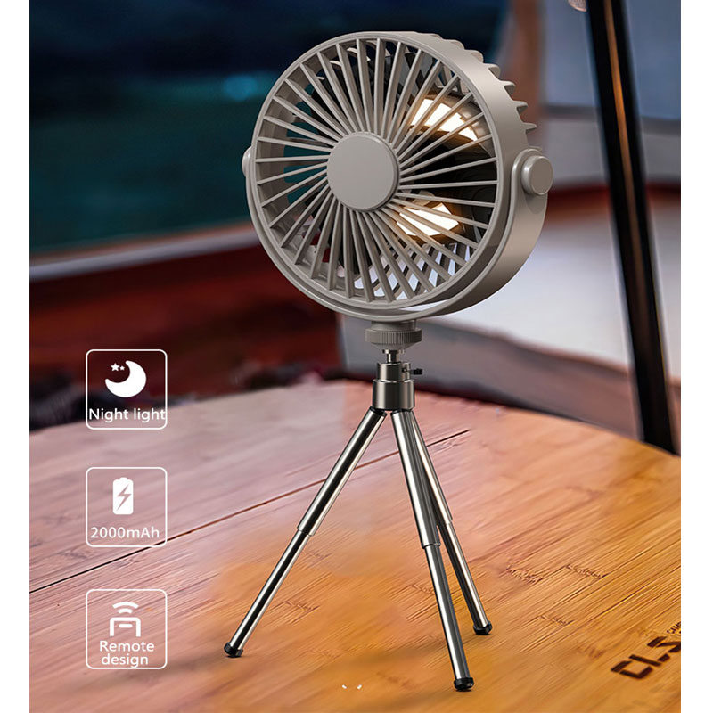 Remote Control Floor Air Cooler Mini Portable Ceiling Fan 360° Rotation 3-Speed Wind Wireless For Camping Home Night Light