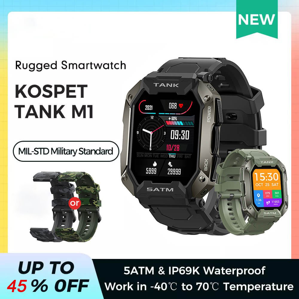 2022 KOSPET TANK M1 RUGGED OUTDOOR SMART WATCH