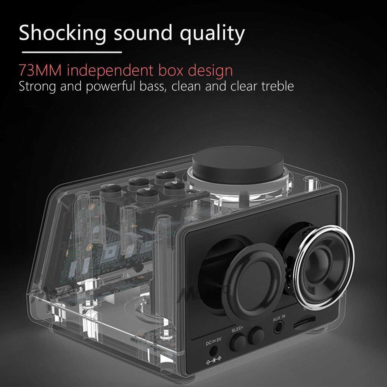 4 in 1 USB LED Alarm Clock + FM Radio + Wireless bluetooth Speaker + 2 USB Charger Port Digital Display