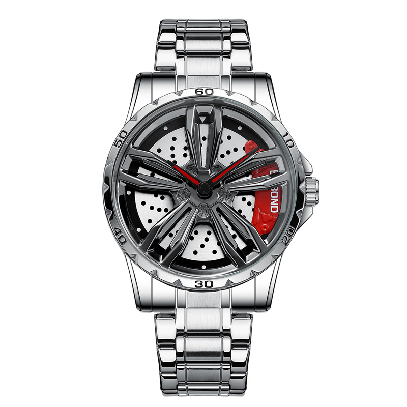 3D Rotatable Wheel Motorcycle Wristwatch