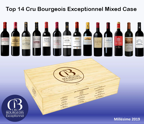 Top 14 Bordeaux Cru Bourgeois Exceptionnel 2019 - Original Wooden Case of 14 bottles x 75cl
