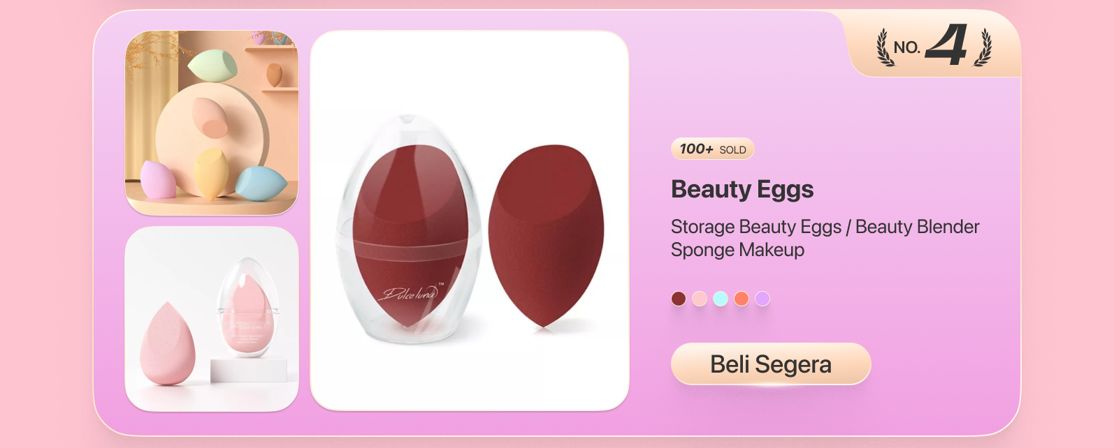 Dulce Luna Cross Section Storage Beauty Eggs