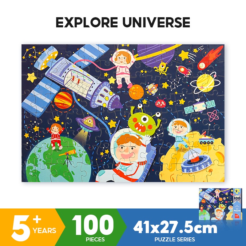 Puzzle 100 pcs Exploring the Universe Mainan Anak-kkonline