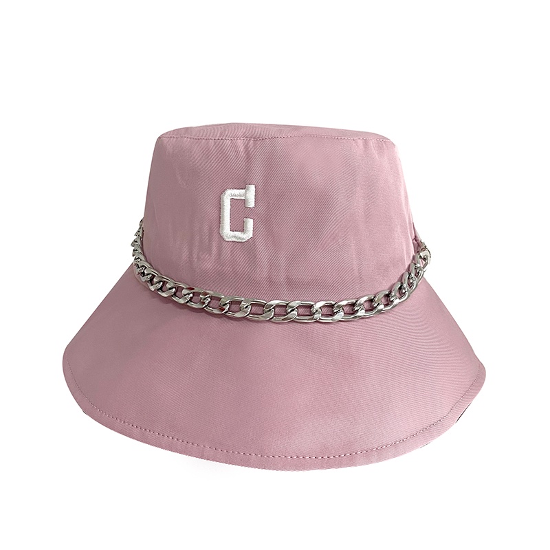 Ohgo! SYC Chain Black Bucket Hat Topi Bucket Rantai Hitam Bisa Dilepas Korean Style-kkonline