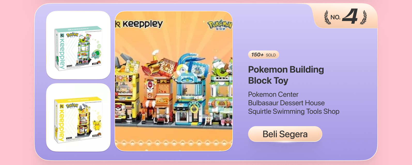 QMAN Keeppley Pokemon Buildings Block Toy
