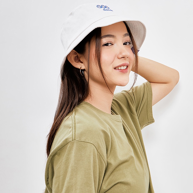 BUCKET HAT TOPI KEKINIAN EMOJI SENYUM WHITE